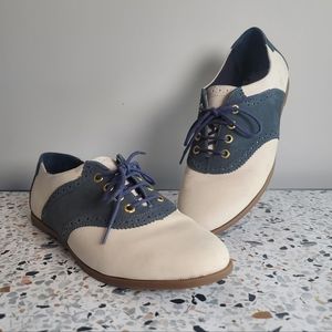 Women's Sperry Navy & Cream Leather Oxfords Shoes